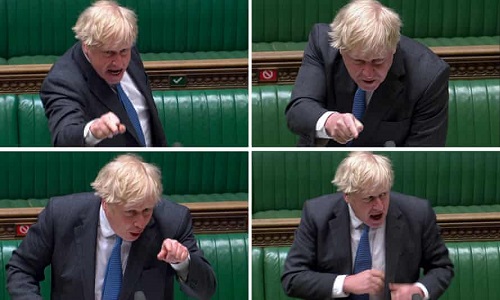 鲍里斯·约翰逊（Boris Johnson）在周三在下议院对基尔·史塔默（Keir Starmer）的提问表示愤怒