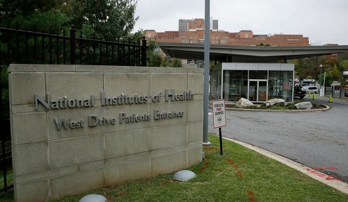 华盛顿郊外马里兰州贝塞斯达的美国国立卫生研究院(NIH)的一处入口