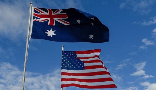 澳大利亚和美国国旗