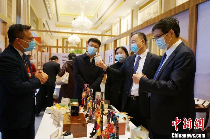 与会嘉宾参观第六届中国—东盟传统医药论坛成果展。　欧惠兰 摄
