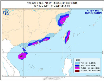 预警升级为橙色！台风圆规将于13日在海南登陆