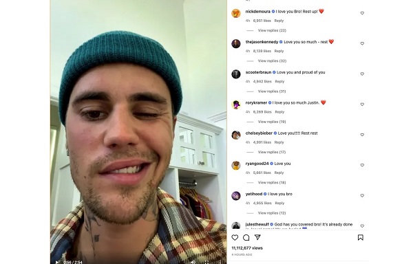 贾斯汀·比伯 (Justin Bieber) 的 Instagram 视频截图
