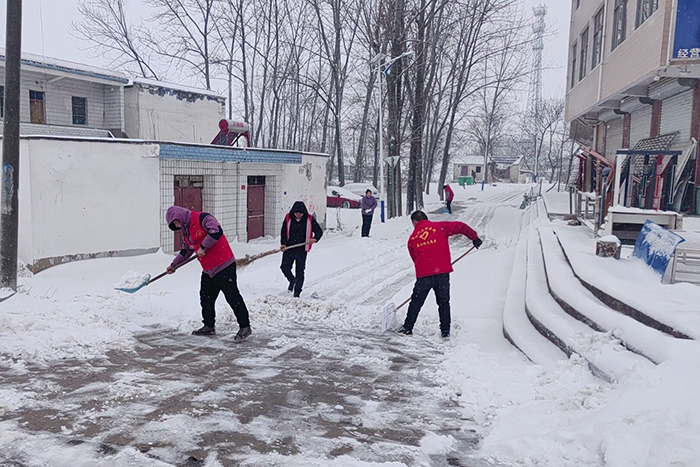 广大干群清雪除冰。利辛县委宣传部供图